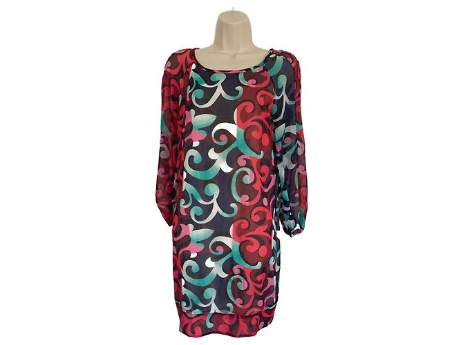 Diane Von Furstenberg Vestido de gasa de seda Eribec de DvF con estampado en espiral Multicolor
