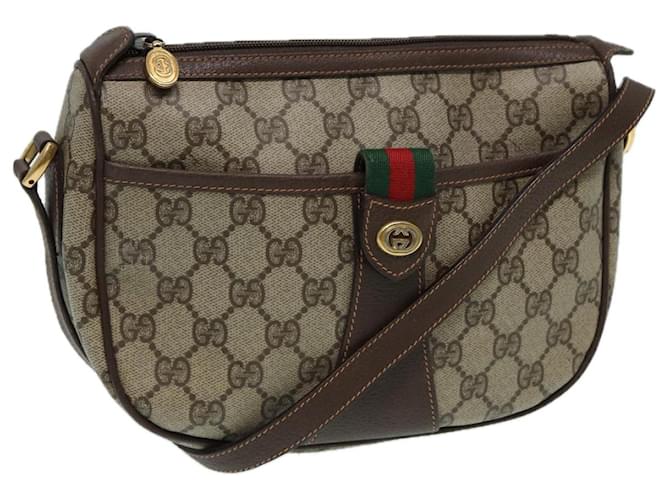 Sac à épaule Gucci GG toile Web Sherry Line en cuir PVC beige Auth 83475 Rouge Vert  ref.1560482