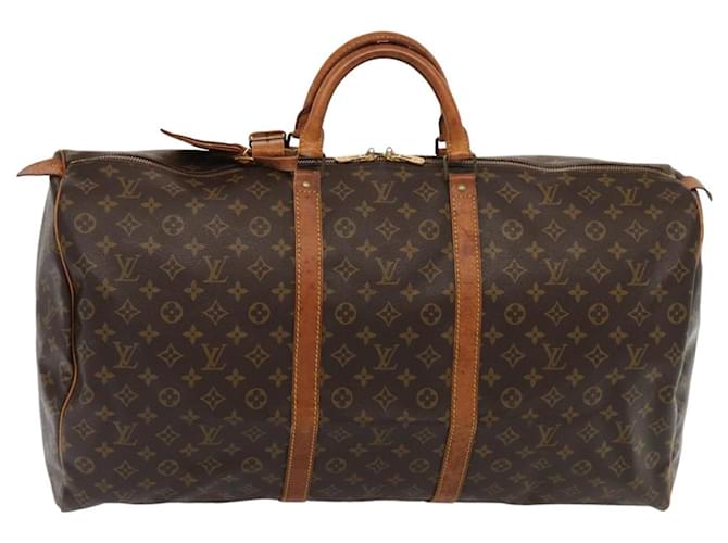 LOUIS VUITTON Monogram Keepall 60 Borsa Boston M41422 LV Auth 84204 Monogramma Tela  ref.1560503