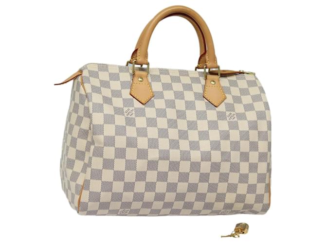 LOUIS VUITTON Bolso de Mano Speedy 30 Damier Azur N41533 LV Auth 83636A  ref.1560506