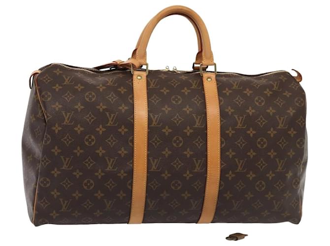 LOUIS VUITTON Monogram Keepall 50 Bolsa Boston M41426 LV Auth yk13832 Monograma Lienzo  ref.1560578