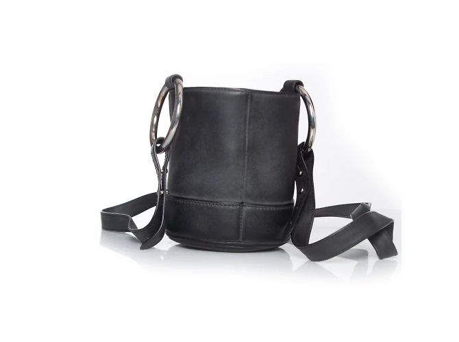 Autre Marque Bonsai Leder Eimer Tasche von Simon Miller Schwarz Grau