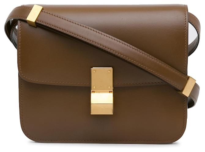 Classic Box Céline Bolsa transversal clássica Celine Teen Box marrom Couro  ref.1560823