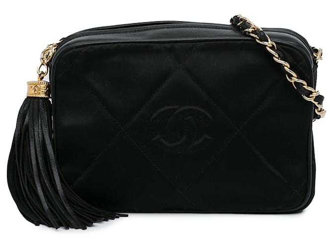 Black Chanel CC Matelasse Tassel Camera Bag Leather  ref.1560841