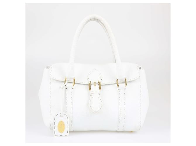 Sac Mini Linda Selleria Blanc Fendi Cuir  ref.1560876