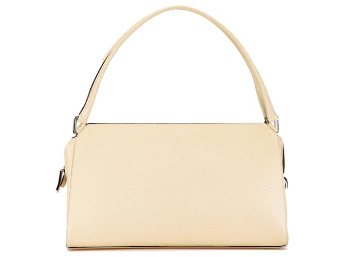 Bolso de hombro de cuero beige Prada  ref.1560967