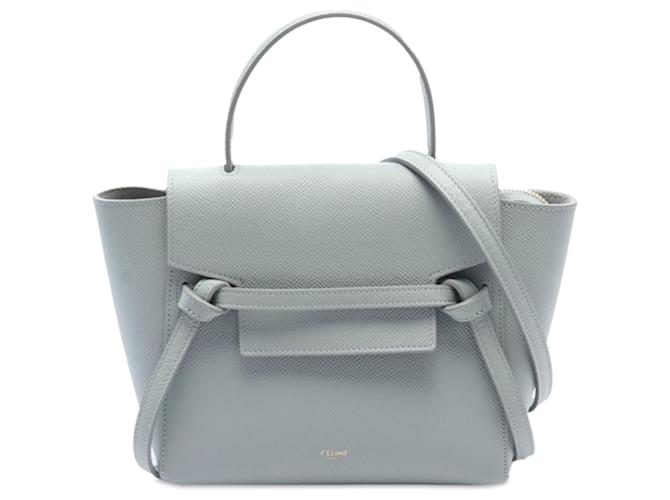 Céline Bolsa Celine Nano Belt azul Couro  ref.1560996