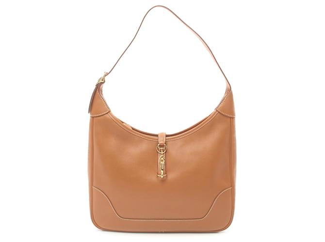 Sac à épaule Hermès Gulliver Trim 31 en tan Cuir Camel  ref.1560999