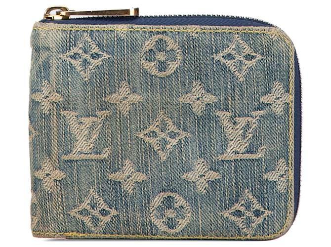 Cartera Zippy de denim con monograma azul de Louis Vuitton Lienzo  ref.1561004