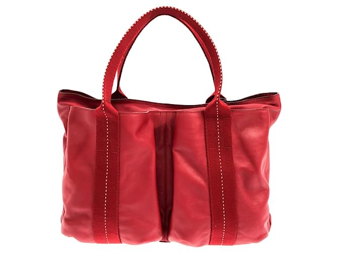 Bolsa horizontal PM Derma Caravan Hermès vermelha Vermelho Couro  ref.1561037