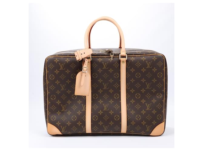 Bolso de viaje Louis Vuitton Monogram Canvas Sirius 45 M41408 Castaño Cuero  ref.1561193