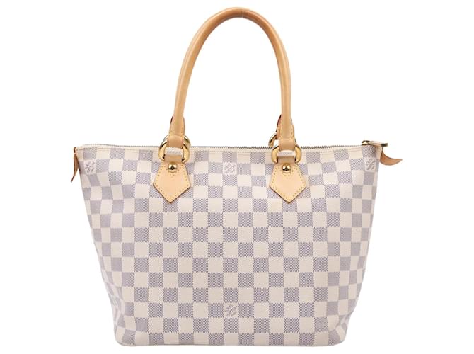 Borsa Louis Vuitton Damier Azur Saleya PM N51186 Beige Pelle  ref.1561197