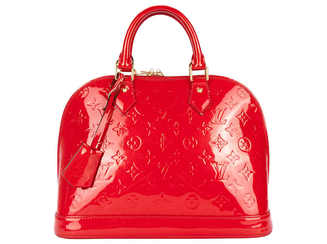 Sac à main Alma PM en vernis rouge Monogram Louis Vuitton Toile  ref.1561239