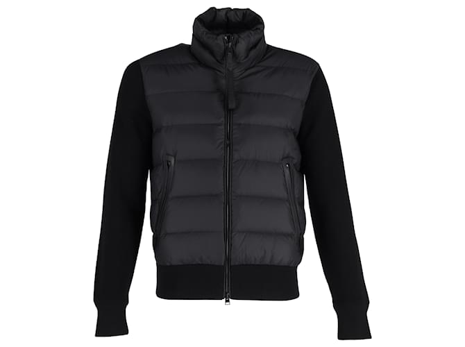 Tom Ford Knitted Panel Puffer Jacket in Black Wool  ref.1561256