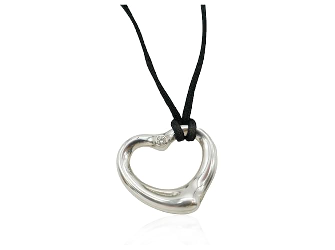 Pendente Open Heart Elsa Peretti di Tiffany & Co. con diamante Argento Metallico Argento Metallo  ref.1561331