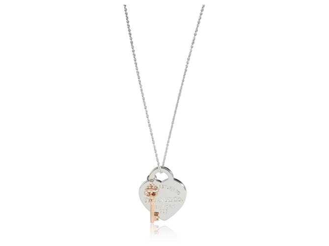 Pendente a forma di cuore Return To Tiffany & Co. con chiave Rubedo in argento sterling Metallico Metallo  ref.1561335