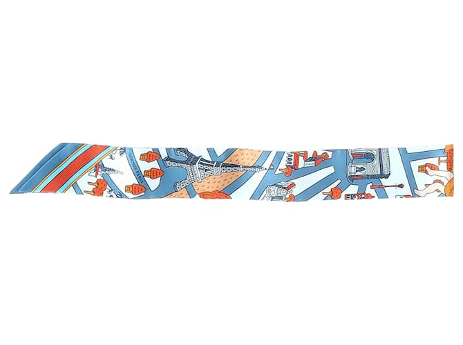 Hermès Hermes De l'Ombrelle Aux Duels Twilly in Multicolor Silk Multiple colors  ref.1561357