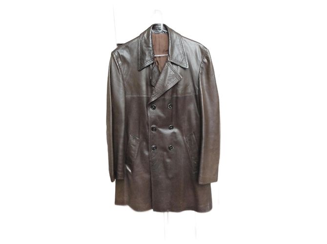 Autre Marque Lederjacke für Herren dunkelbraun