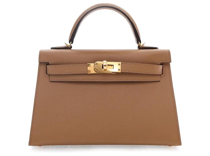 Hermès Mini Kelly Sellier 20 en Epsom marron Cuir Veau façon poulain  ref.1561453