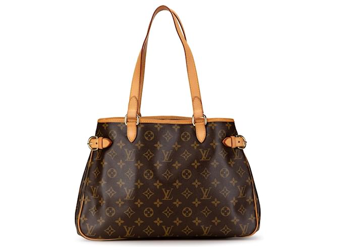 Louis Vuitton Sac Batignolles Horizontal Monogram Marron Cuir Toile  ref.1561459