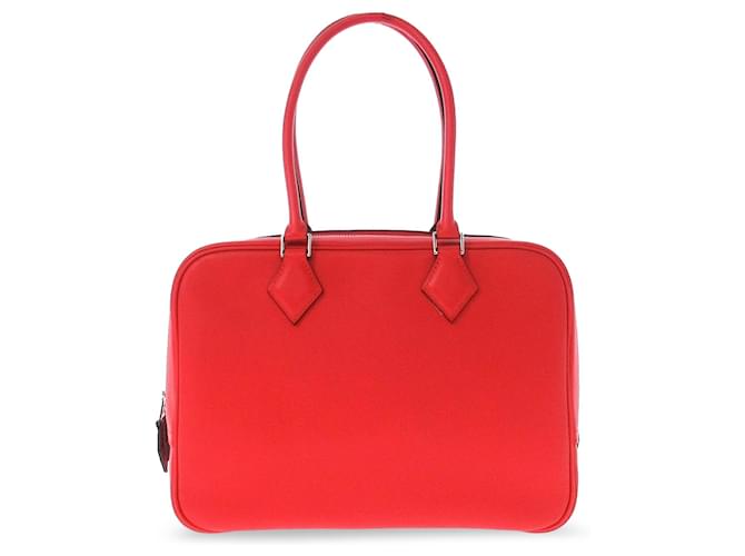 Hermès Rouge Chèvre Mysore Plume 28 Cuir  ref.1561507