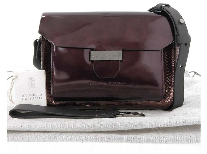 Brunello Cucinelli Python Leather 2WAY Clutch Bag