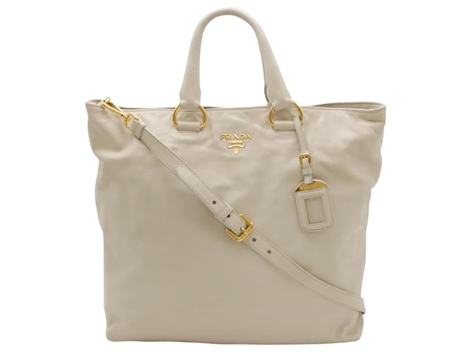 Prada Saffiano Cuir Beige  ref.1561907