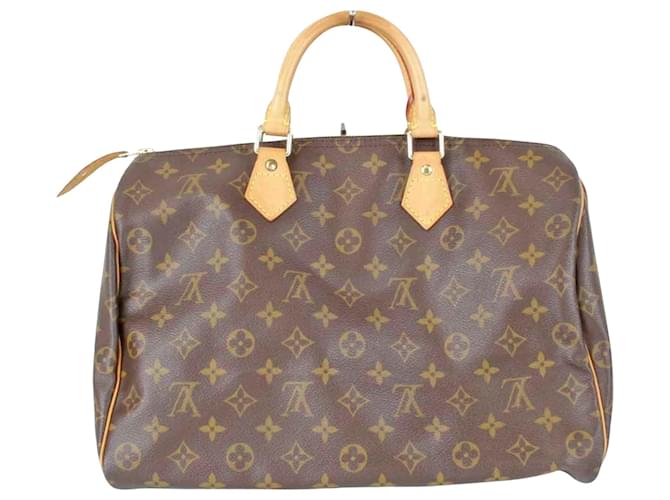 Louis Vuitton Speedy 35 Marrom Lona  ref.1562067