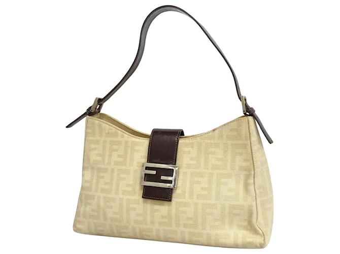 Fendi Mamma Baguette Beige Leinwand  ref.1562160