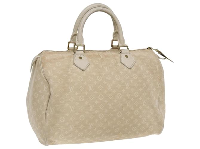 LOUIS VUITTON Monogram Mini Lin Speedy 30 Sac à main Blanc Dunne M95319 Auth 84780  ref.1562439