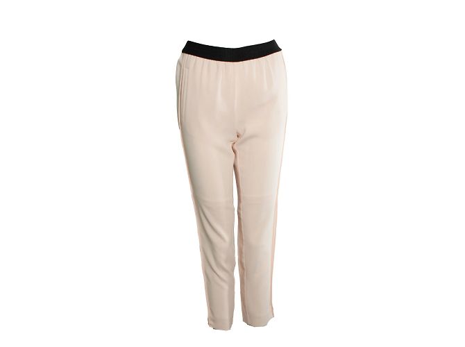 Maje, rosa Praline Hose mit schwarzem Taillengürtel Pink