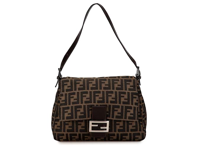 Sac à épaule Mamma Forever en toile Zucca marron de Fendi Cuir  ref.1562617