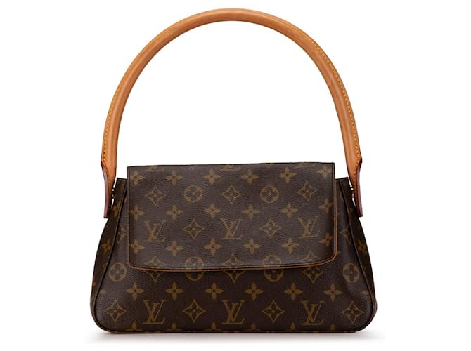 Bolsa de ombro mini Looping Monogram Louis Vuitton marrom Couro  ref.1562626