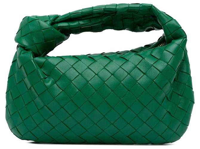 Mini bolsa Jodie em nappa intrecciato verde Bottega Veneta Couro  ref.1562665