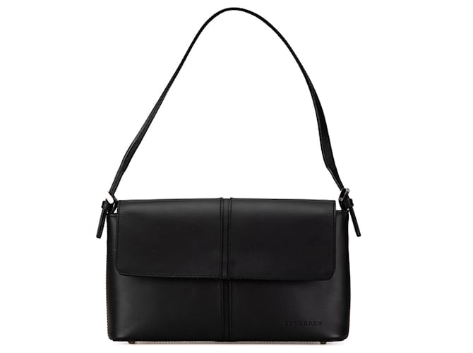 Schwarze Burberry Leder Schultertasche  ref.1562692