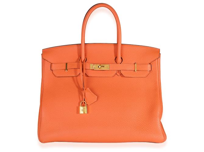 Hermès Orange Togo Birkin 35 GHW Cuir  ref.1562765