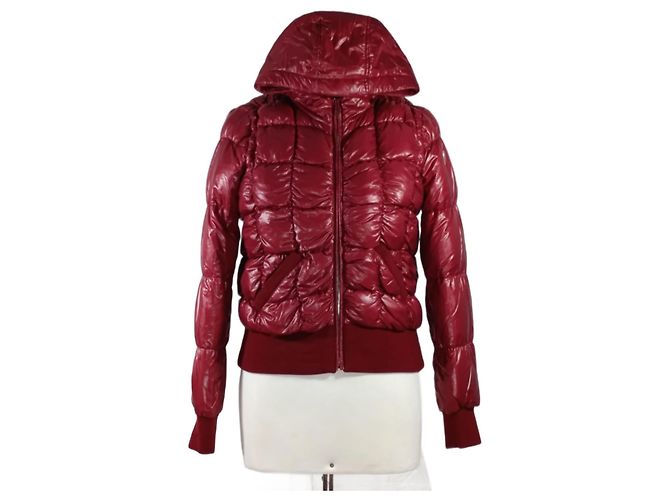 Autre Marque Chaqueta de Plumas Post Card Rojo Burdeos