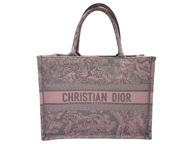 Dior Book Tote Pink Leinwand  ref.1562845