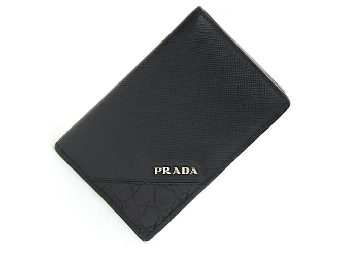 Prada Saffiano Schwarz Leder  ref.1562892