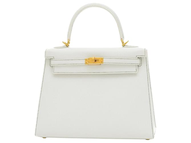 Hermès Kelly 25 White Leather  ref.1562948