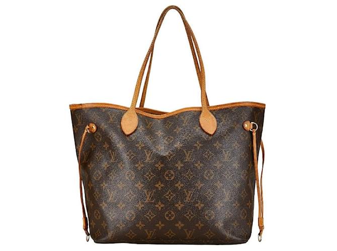 Louis Vuitton Monogram Neverfull MM Tote Bag Braun Leinwand  ref.1563031