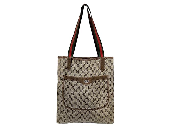 Sac tote Gucci GG Supreme Old Gucci Sherry Line Toile Marron  ref.1563063