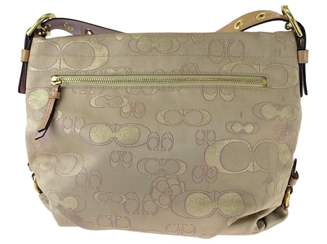 Coach Signature Flower Butterfly Canvas/Leather Crossbody Bag  Brown Beige Cloth  ref.1563067