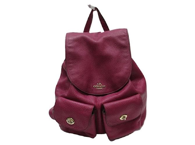 Mochila Billy de cuero Coach Roja  ref.1563116