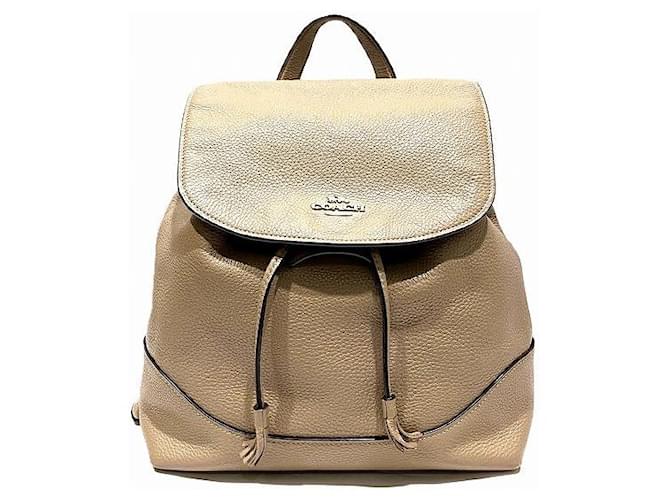 Mochila de cuero Coach Castaño Beige  ref.1563184