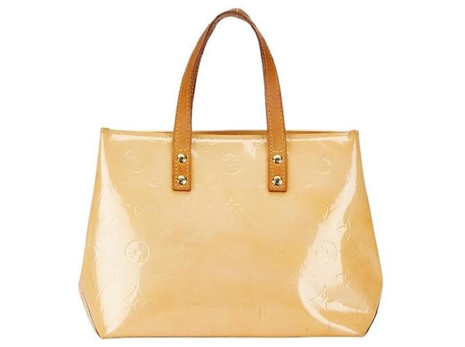 Borsa a mano in pelle verniciata Monogram Vernis Reade PM di Louis Vuitton Marrone Beige  ref.1563229