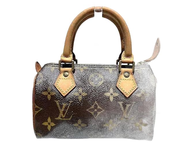 Sac à main Mini Speedy Monogram Louis Vuitton Toile Marron  ref.1563296