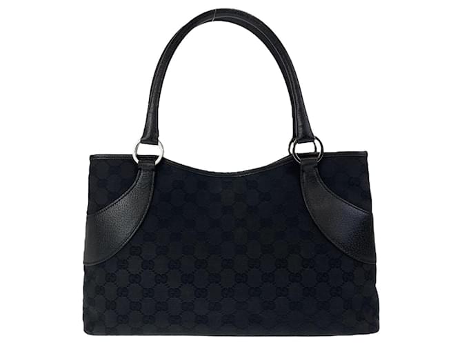 Gucci GG Canvas/Leather Tote Bag  Black Cloth  ref.1563394