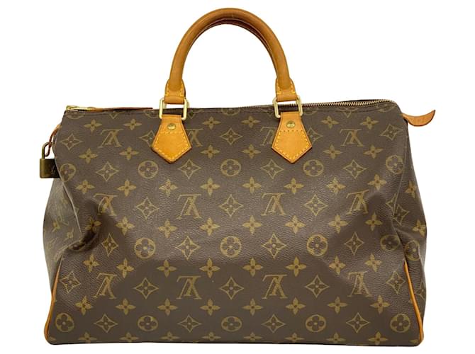 Louis Vuitton Speedy 35 Marrom Lona  ref.1563431