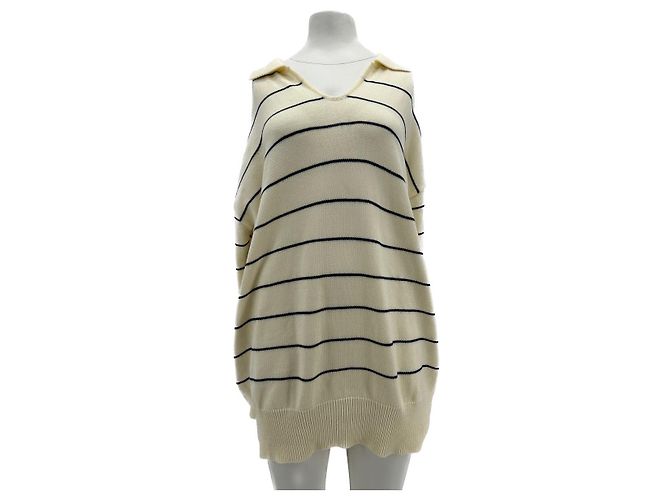 Autre Marque Nicht Signiert / Unsignierte Strickwaren T.International S Baumwolle Beige
